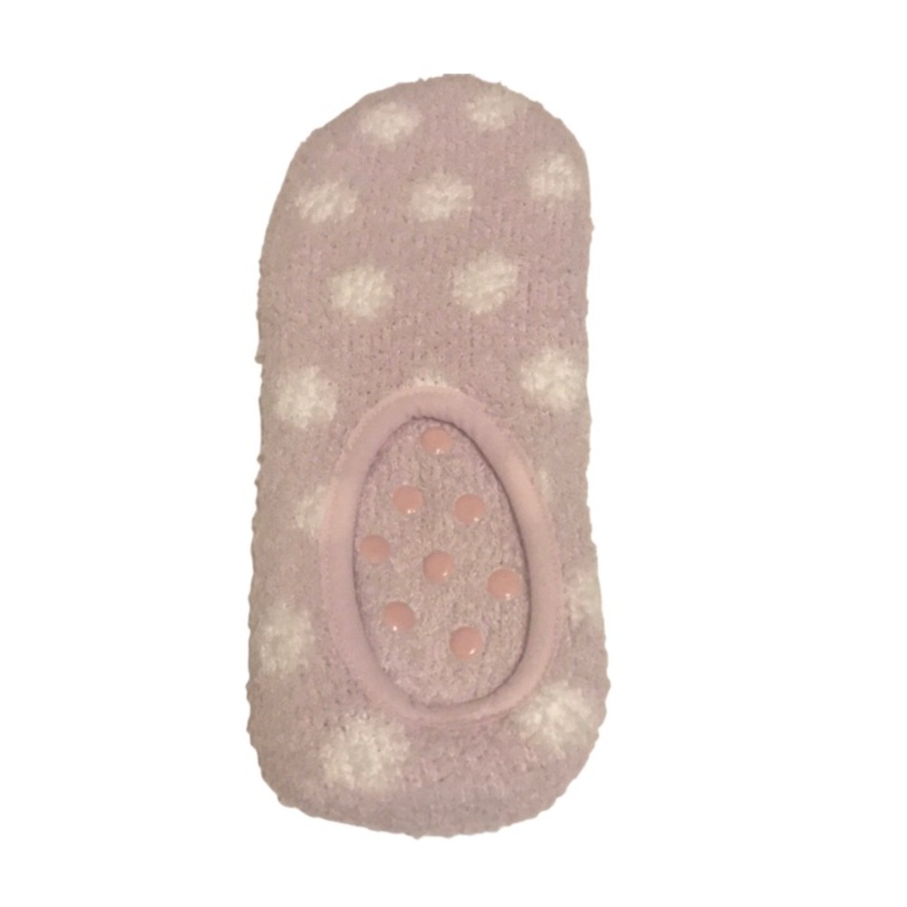 Cozy Pink Polka Dot No-Show Slipper Socks
